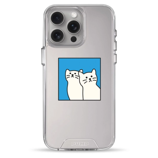 Чехол Pump Transparency Silver Button Case for iPhone 15 Pro Max Two Cats