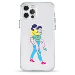 Чехол Pump Transparency Silver Button Case for iPhone 12/12 Pro Young Couple