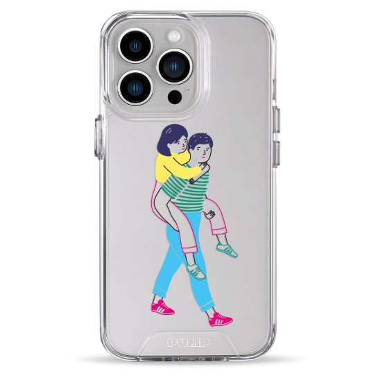 Чехол Pump Transparency Silver Button Case for iPhone 13 Pro Young Couple
