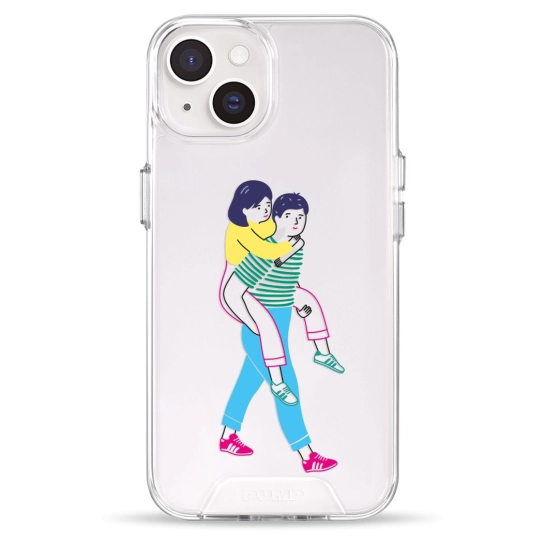 Чехол Pump Transparency Silver Button Case for iPhone 14 Young Couple