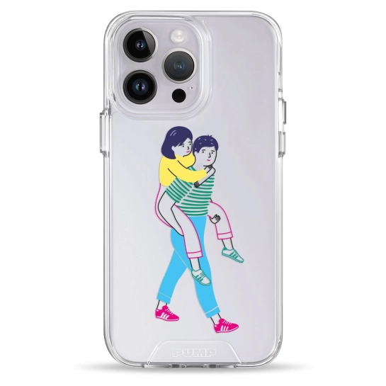 Чехол Pump Transparency Silver Button Case for iPhone 14 Pro Young Couple