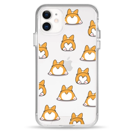 Чехол Pump Transparency Silver Button Case for iPhone 11 Corgi Dog