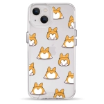 Чехол Pump Transparency Silver Button Case for iPhone 13 Corgi Dog