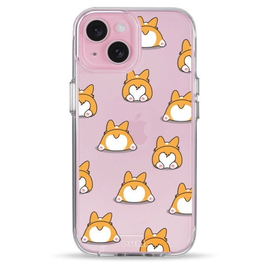 Чехол Pump Transparency Silver Button Case for iPhone 15 Corgi Dog - цена, характеристики, отзывы, рассрочка, фото 1