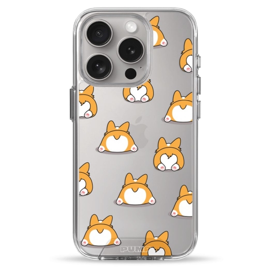 Чехол Pump Transparency Silver Button Case for iPhone 15 Pro Corgi Dog - цена, характеристики, отзывы, рассрочка, фото 1
