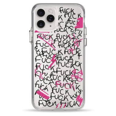 Чехол Pump Transparency Silver Button Case for iPhone 11 Pro F#ck - цена, характеристики, отзывы, рассрочка, фото 1