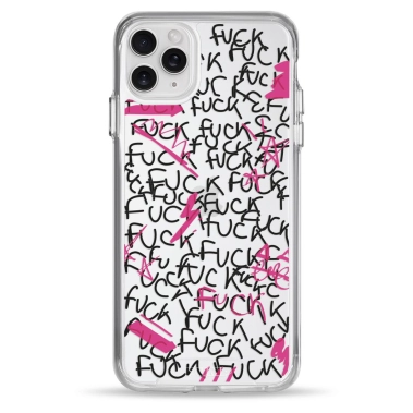 Чохол Pump Transparency Silver Button Case for iPhone 11 Pro Max F#ck - цена, характеристики, отзывы, рассрочка, фото 1