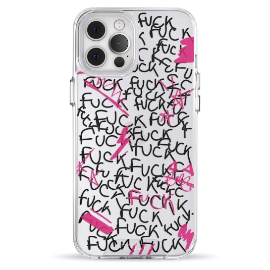 Чехол Pump Transparency Silver Button Case for iPhone 12 Pro Max F#ck - цена, характеристики, отзывы, рассрочка, фото 1