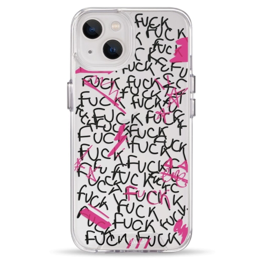 Чехол Pump Transparency Silver Button Case for iPhone 13 F#ck - цена, характеристики, отзывы, рассрочка, фото 1