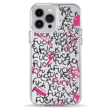 Чехол Pump Transparency Silver Button Case for iPhone 13 Pro Max F#ck - цена, характеристики, отзывы, рассрочка, фото 1