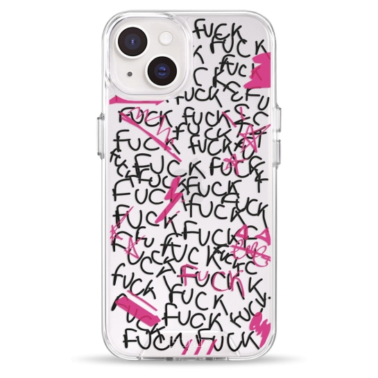 Чехол Pump Transparency Silver Button Case for iPhone 14 F#ck - цена, характеристики, отзывы, рассрочка, фото 1