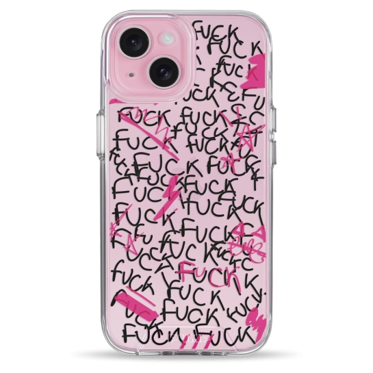 Чехол Pump Transparency Silver Button Case for iPhone 15 F#ck - цена, характеристики, отзывы, рассрочка, фото 1