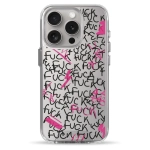 Чехол Pump Transparency Silver Button Case for iPhone 15 Pro F#ck