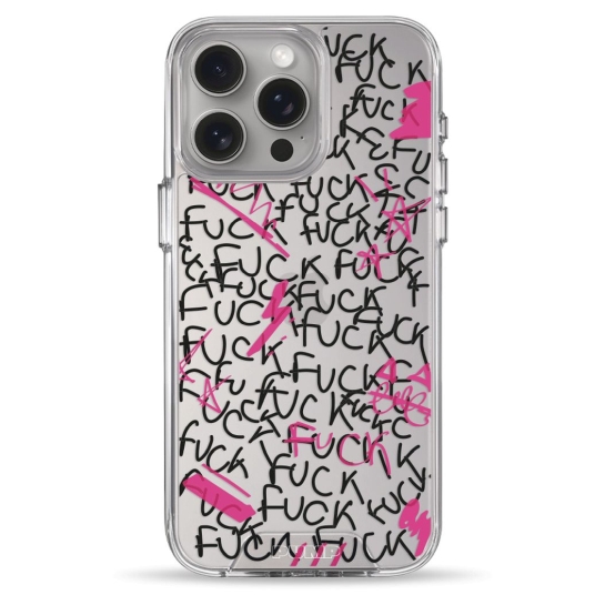 Чохол Pump Transparency Silver Button Case for iPhone 15 Pro Max F#ck - ціна, характеристики, відгуки, розстрочка, фото 1