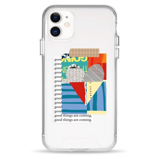 Чехол Pump Transparency Silver Button Case for iPhone 11 Good Things Are Coming