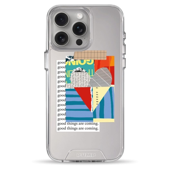 Чехол Pump Transparency Silver Button Case for iPhone 15 Pro Max Good Things Are Coming - цена, характеристики, отзывы, рассрочка, фото 1