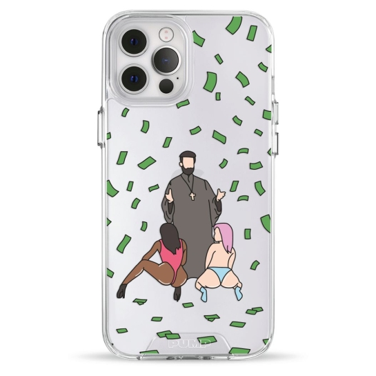 Чехол Pump Transparency Silver Button Case for iPhone 12 Pro Max Money Rain - цена, характеристики, отзывы, рассрочка, фото 1