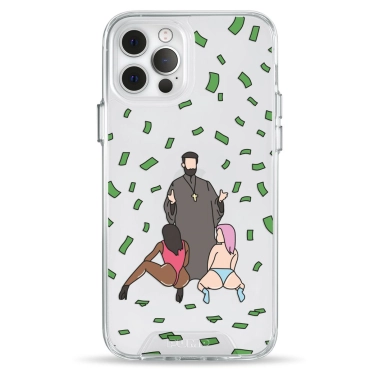 Чехол Pump Transparency Silver Button Case for iPhone 12/12 Pro Money Rain - цена, характеристики, отзывы, рассрочка, фото 1