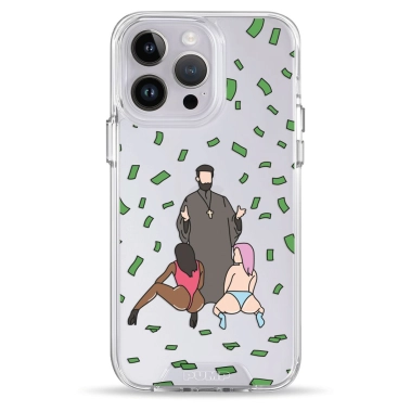 Чохол Pump Transparency Silver Button Case для iPhone 14 Pro Money Rain - цена, характеристики, отзывы, рассрочка, фото 1