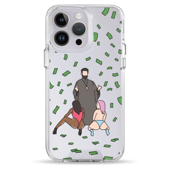 Чохол Pump Transparency Silver Button Case для iPhone 14 Pro Money Rain - ціна, характеристики, відгуки, розстрочка, фото 1