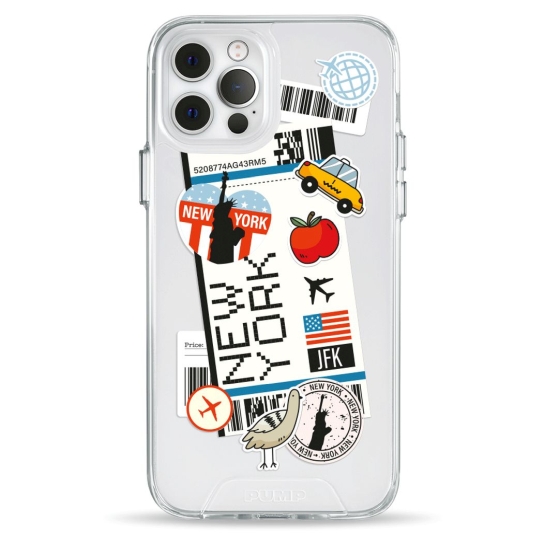 Чехол Pump Transparency Silver Button Case for iPhone 12/12 Pro New York - цена, характеристики, отзывы, рассрочка, фото 1
