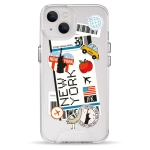 Чехол Pump Transparency Silver Button Case for iPhone 13 New York