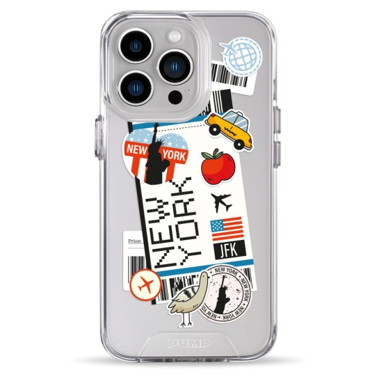 Чехол Pump Transparency Silver Button Case for iPhone 13 Pro New York