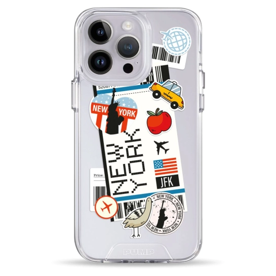 Чехол Pump Transparency Silver Button Case for iPhone 14 Pro Max New York