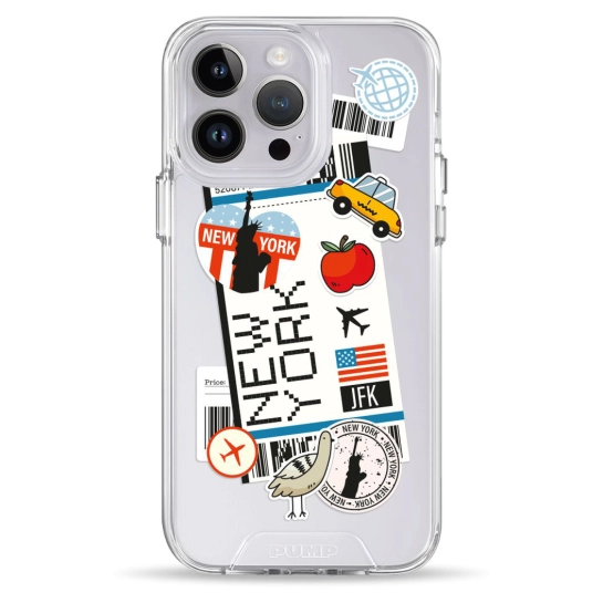 Чехол Pump Transparency Silver Button Case for iPhone 14 Pro New York