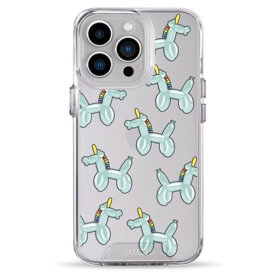 Чохол Pump Transparency Silver Button Case для iPhone 13 Pro Unicorn Balloon