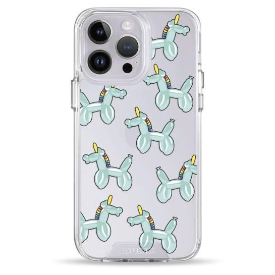 Чехол Pump Transparency Silver Button Case for iPhone 14 Pro Unicorn Balloon - цена, характеристики, отзывы, рассрочка, фото 1