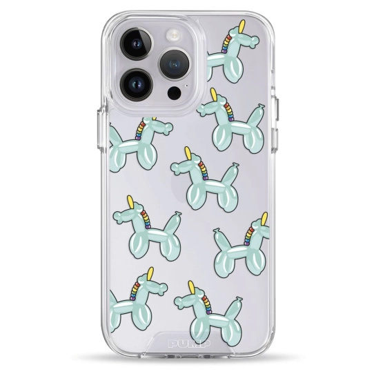 Чехол Pump Transparency Silver Button Case for iPhone 14 Pro Unicorn Balloon