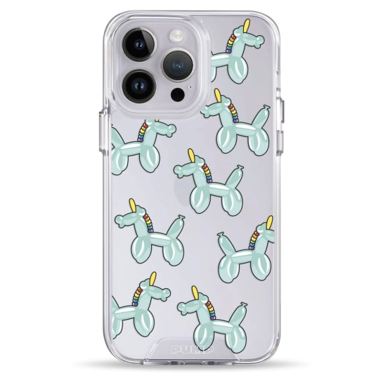 Чехол Pump Transparency Silver Button Case for iPhone 14 Pro Max Unicorn Balloon