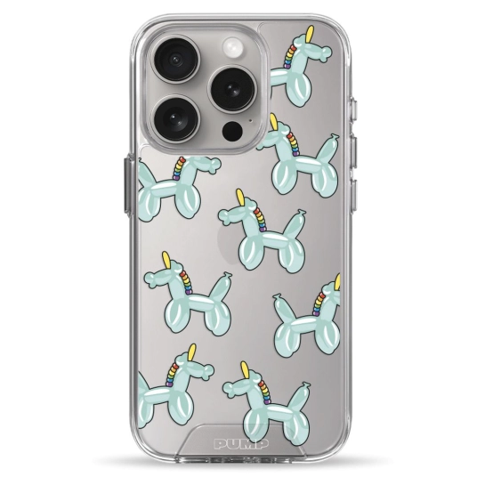 Чохол Pump Transparency Silver Button Case для iPhone 15 Pro Unicorn Balloon