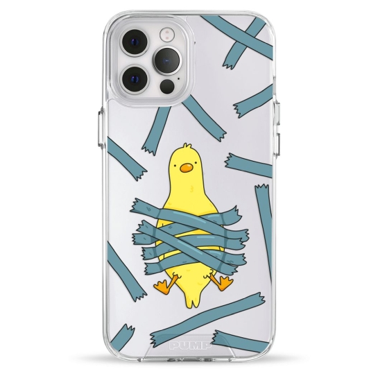 Чехол Pump Transparency Silver Button Case for iPhone 12 Pro Max Bird Tape - цена, характеристики, отзывы, рассрочка, фото 1