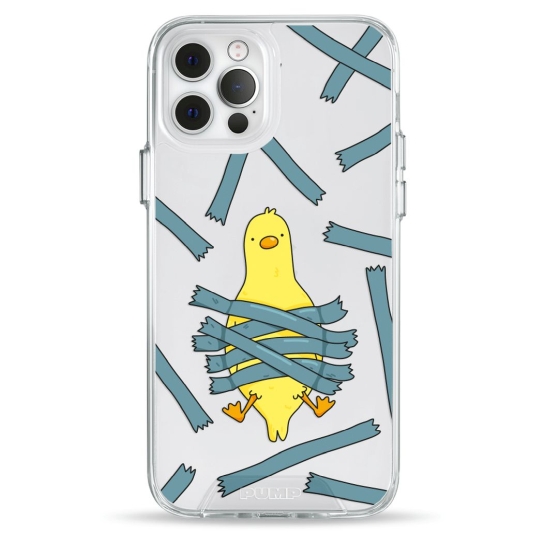 Чехол Pump Transparency Silver Button Case for iPhone 12/12 Pro Bird Tape - цена, характеристики, отзывы, рассрочка, фото 1