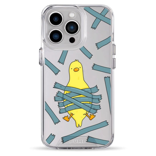 Чохол Pump Transparency Silver Button Case для iPhone 13 Pro Bird Tape