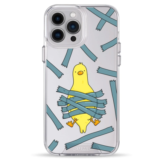 Чохол Pump Transparency Silver Button Case для iPhone 13 Pro Max Bird Tape