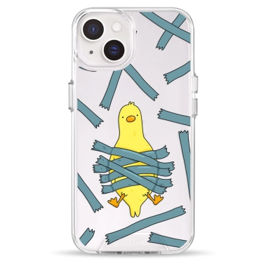 Чехол Pump Transparency Silver Button Case for iPhone 14 Bird Tape - цена, характеристики, отзывы, рассрочка, фото 1