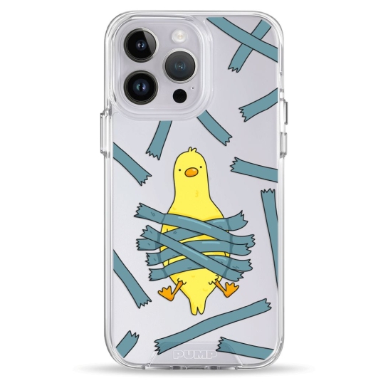 Чохол Pump Transparency Silver Button Case для iPhone 14 Pro Bird Tape - ціна, характеристики, відгуки, розстрочка, фото 1