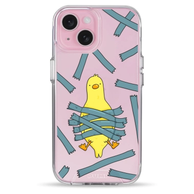 Чохол Pump Transparency Silver Button Case для iPhone 15 Bird Tape - цена, характеристики, отзывы, рассрочка, фото 1
