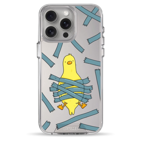 Чохол Pump Transparency Silver Button Case для iPhone 15 Pro Max Bird Tape - ціна, характеристики, відгуки, розстрочка, фото 1