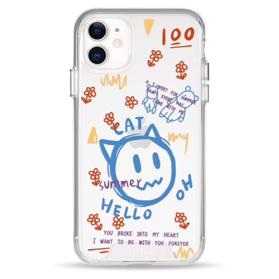 Чехол Pump Transparency Silver Button Case for iPhone 11 Hello Cat - цена, характеристики, отзывы, рассрочка, фото 1