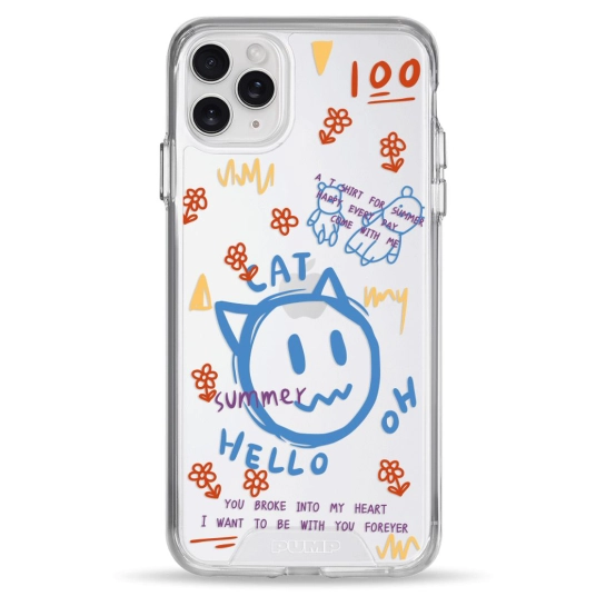 Чохол Pump Transparency Silver Button Case for iPhone 11 Pro Max Hello Cat
