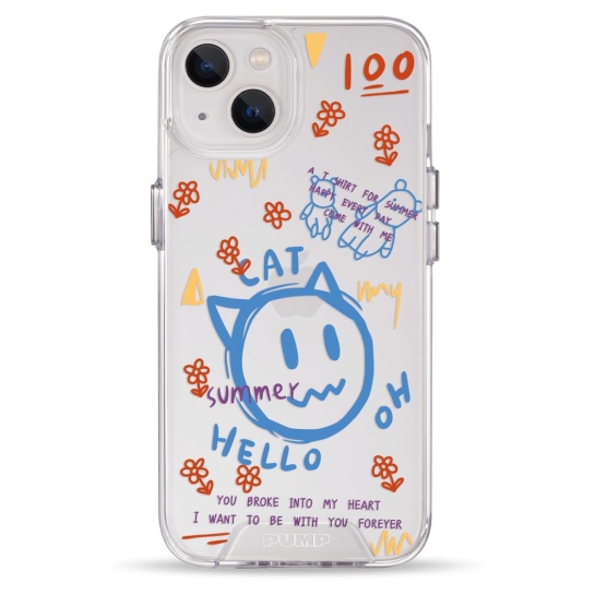 Чехол Pump Transparency Silver Button Case for iPhone 13 Hello Cat - цена, характеристики, отзывы, рассрочка, фото 1