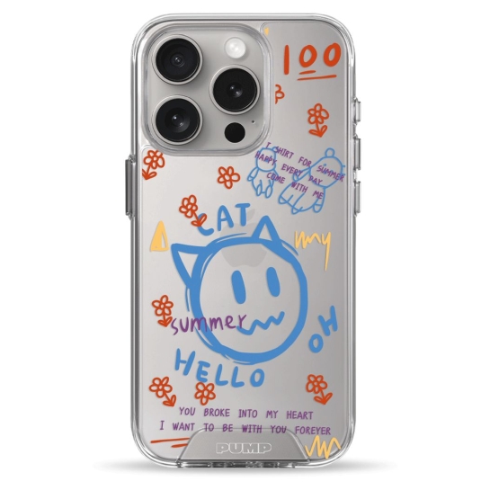 Чехол Pump Transparency Silver Button Case for iPhone 15 Pro Hello Cat - цена, характеристики, отзывы, рассрочка, фото 1