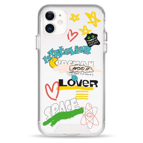 Чехол Pump Transparency Silver Button Case for iPhone 11 Stickers