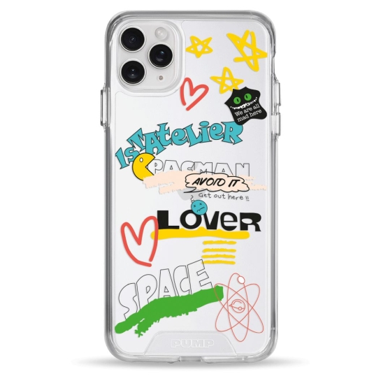 Чохол Pump Transparency Silver Button Case для iPhone 11 Pro Max Stickers - ціна, характеристики, відгуки, розстрочка, фото 1