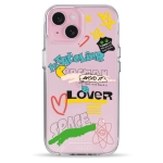 Чехол Pump Transparency Silver Button Case for iPhone 15 Stickers