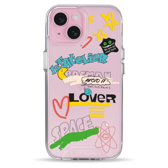 Чехол Pump Transparency Silver Button Case for iPhone 15 Stickers - цена, характеристики, отзывы, рассрочка, фото 1